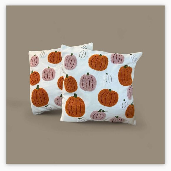 Halloween / Thanksgiving Pillow Case Set of 2 Embroidered Quality Design Tosleo - Picture 8 of 13